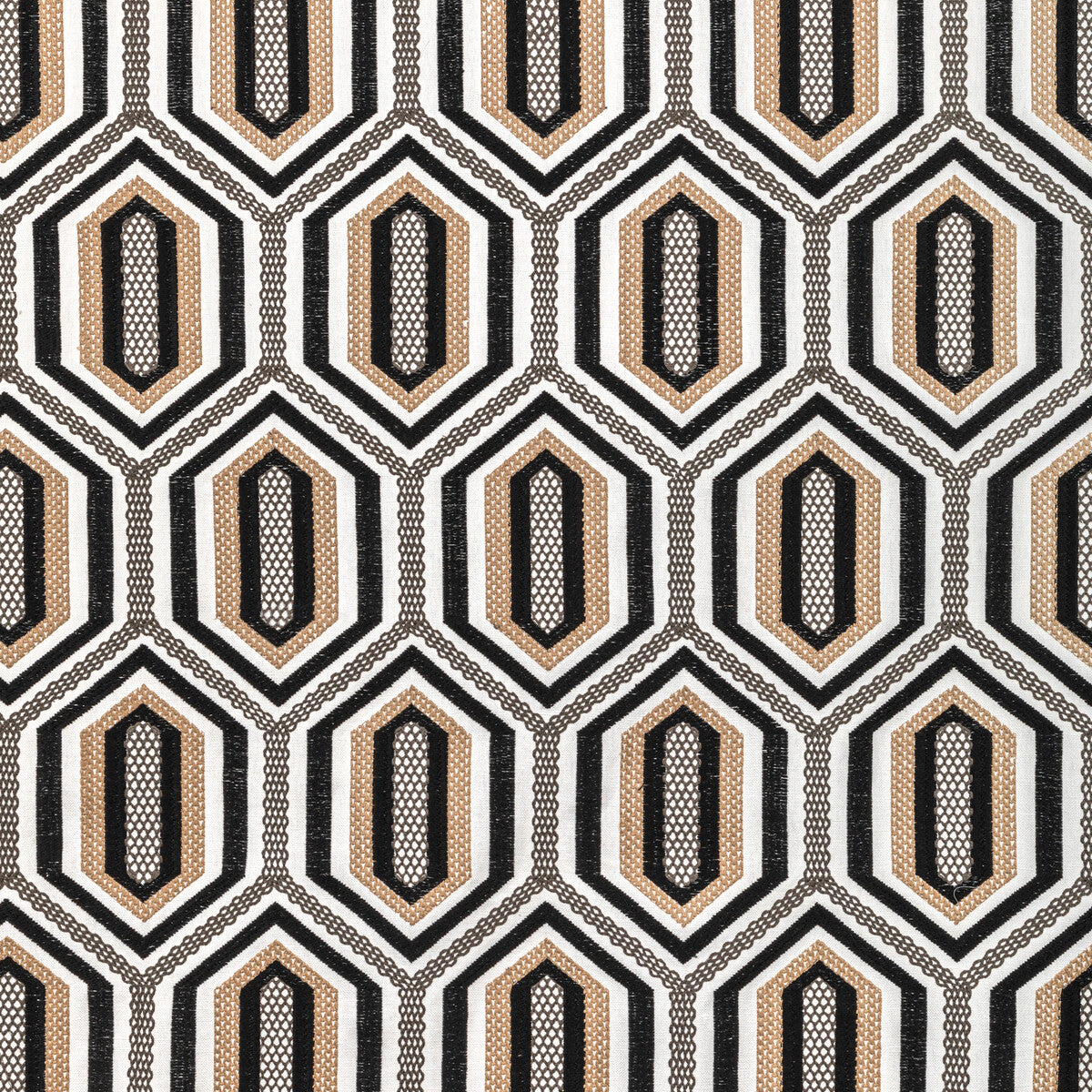 Kaleidoscope Emb fabric in onyx color - pattern 36368.816.0 - by Kravet Couture in the Corey Damen Jenkins Trad Nouveau collection