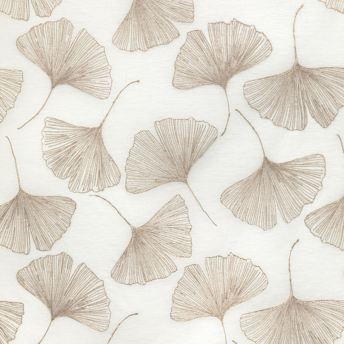 Gingko Leaf fabric in gold color - pattern 4949.416.0 - by Kravet Couture in the Modern Luxe Silk Luster collection