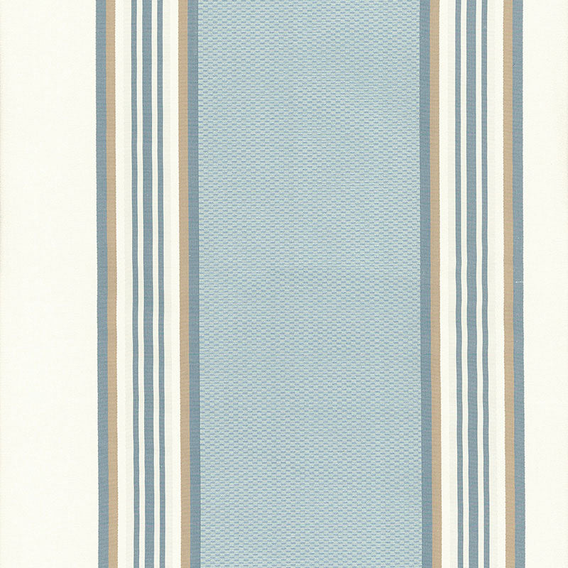 Ava Silk Stripe fabric in cornflower color - pattern number 52372 - by Schumacher in the Chroma collection