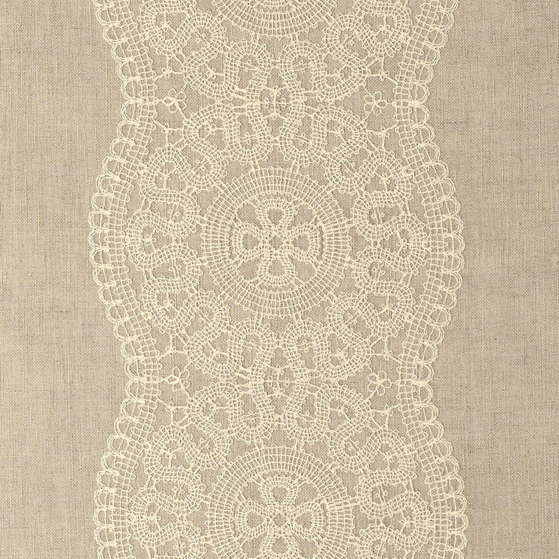 Alecon Embroidered Sheer fabric in natural color - pattern number 55421 - by Schumacher in the Essentials: Sheers & Casements II collection