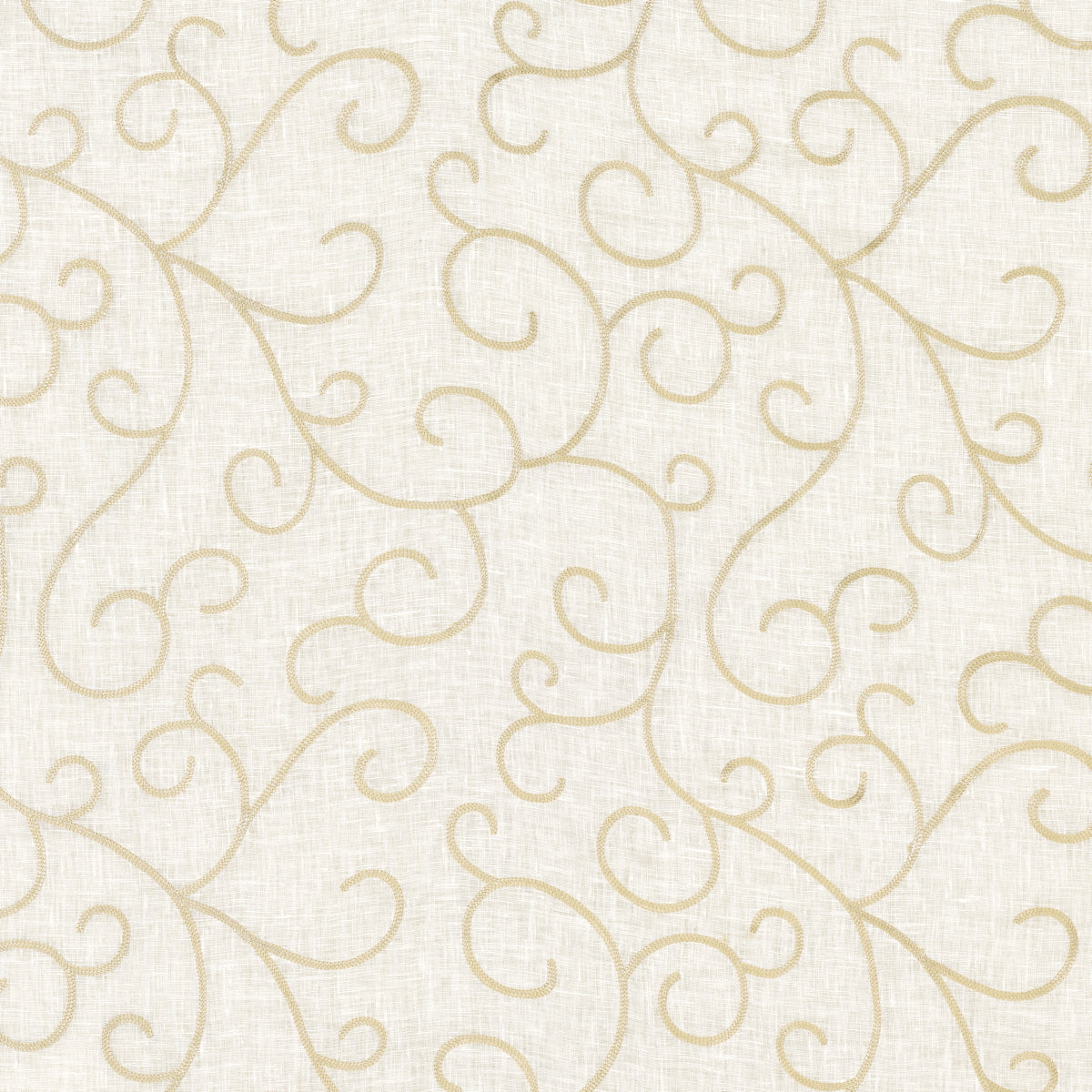 Adia Sheer Embroidery fabric in parchment color - pattern number 55980 - by Schumacher in the Radiance Sheers collection