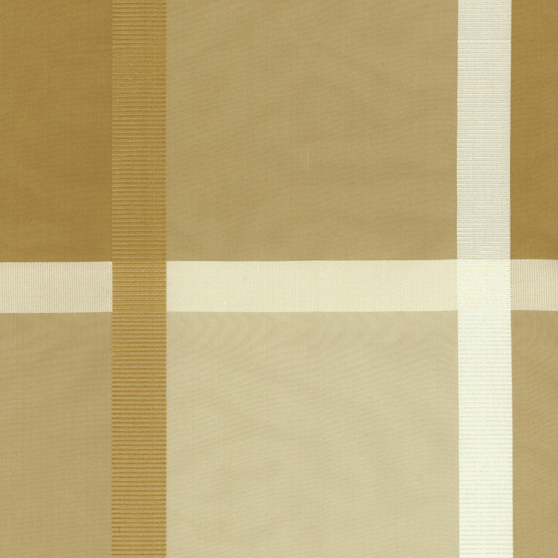 Surat Silk Plaid fabric in champagne color - pattern number 61130 - by Schumacher in the Country Chic collection