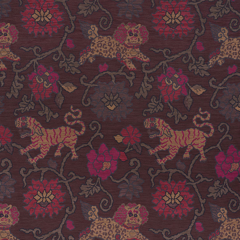 Khotan Weave fabric in aubergine color - pattern number 62683 - by Schumacher in the Schumacher Classics collection