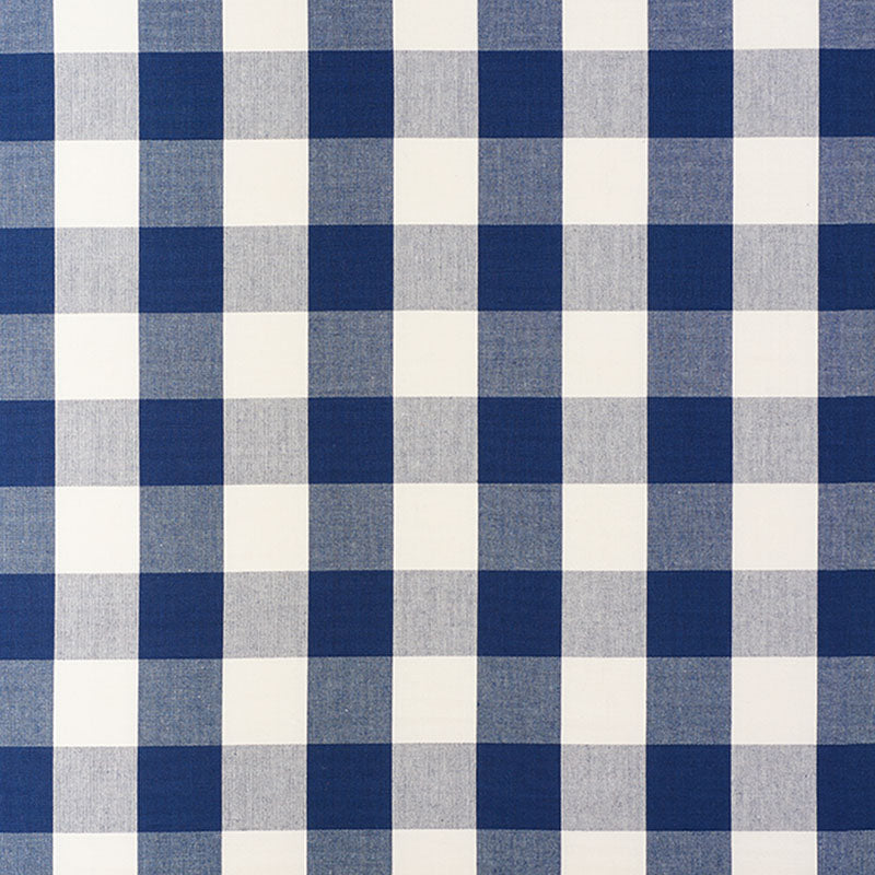 Camden Cotton Check fabric in navy color - pattern number 63043 - by Schumacher in the Revisit Of Popular Patterns collection
