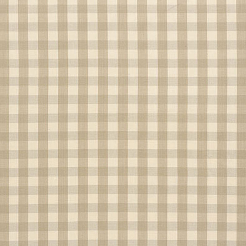Elton Cotton Check fabric in beige color - pattern number 63051 - by Schumacher in the Revisit Of Popular Patterns collection