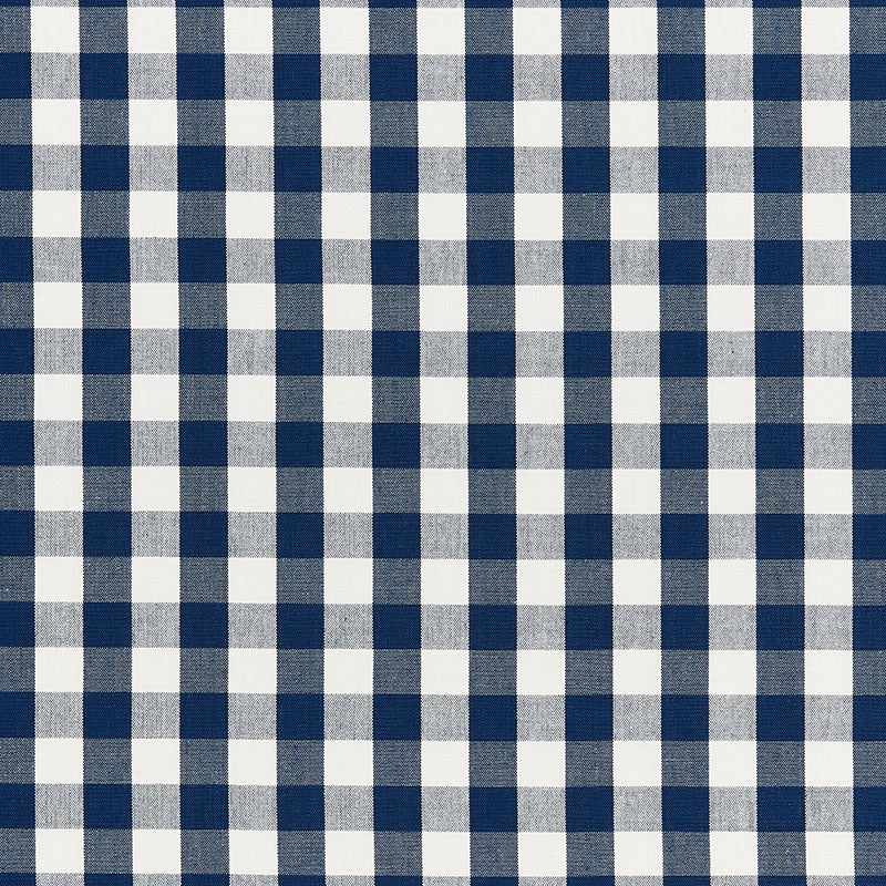 Elton Cotton Check fabric in navy color - pattern number 63063 - by Schumacher in the French Revolution collection