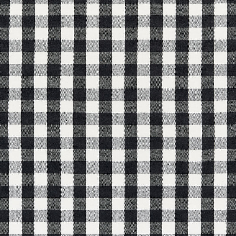 Elton Cotton Check fabric in black color - pattern number 63064 - by Schumacher in the French Revolution collection