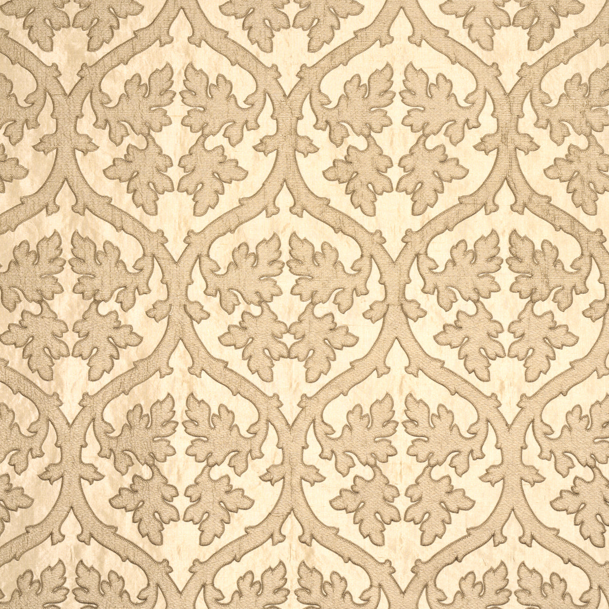 Ravenna Embroidery fabric in camel color - pattern number 64741 - by Schumacher in the Chroma collection