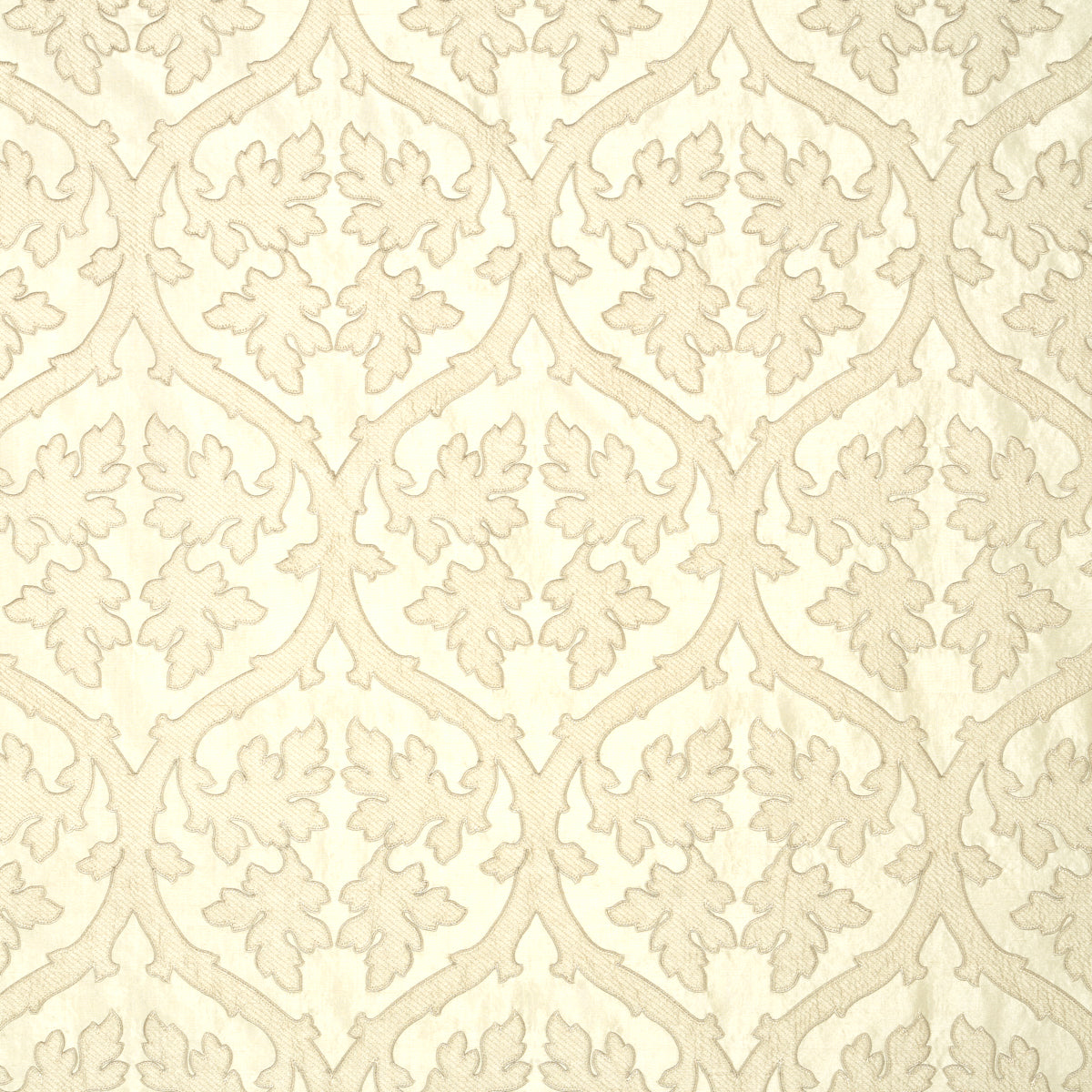 Ravenna Embroidery fabric in bone color - pattern number 64742 - by Schumacher in the Chroma collection