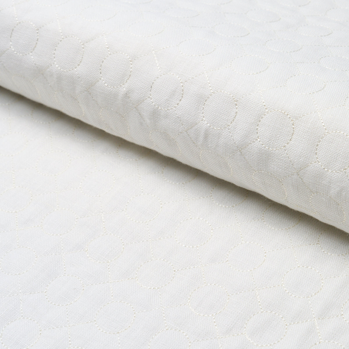 Arles Embroidery fabric in oyster color - pattern number 65001 - by Schumacher in the Au Naturel collection