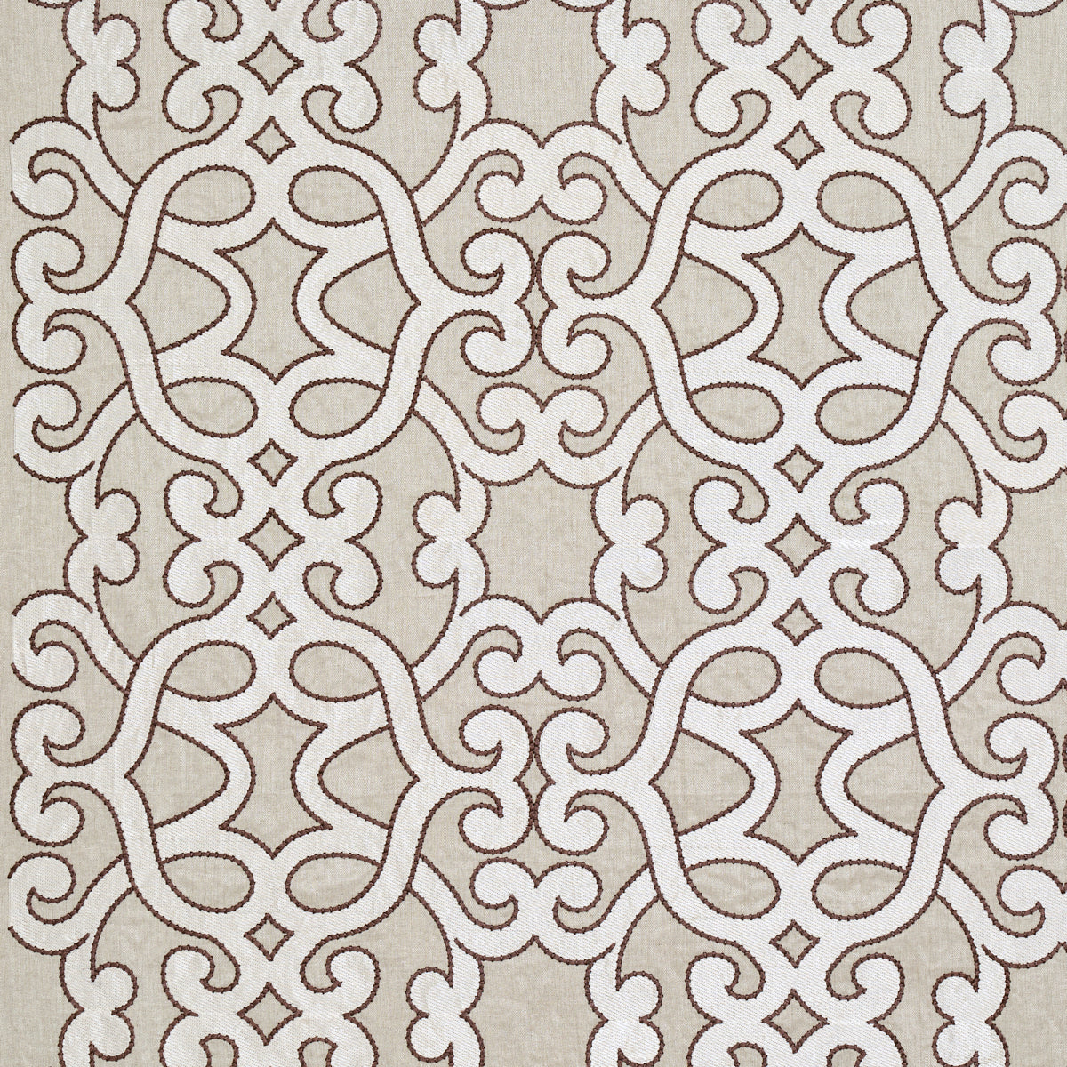 Amboise Linen Embroidery fabric in greige color - pattern number 65181 - by Schumacher in the Au Naturel collection