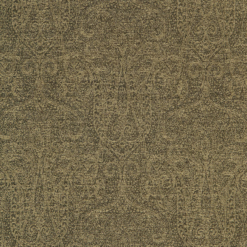 Astor Chenille Paisley fabric in ebony color - pattern number 65712 - by Schumacher in the Chroma collection