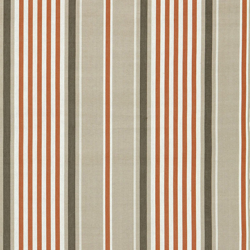 Minzer Cotton Stripe fabric in valencia color - pattern number 66010 - by Schumacher in the Sea Island Stripe collection