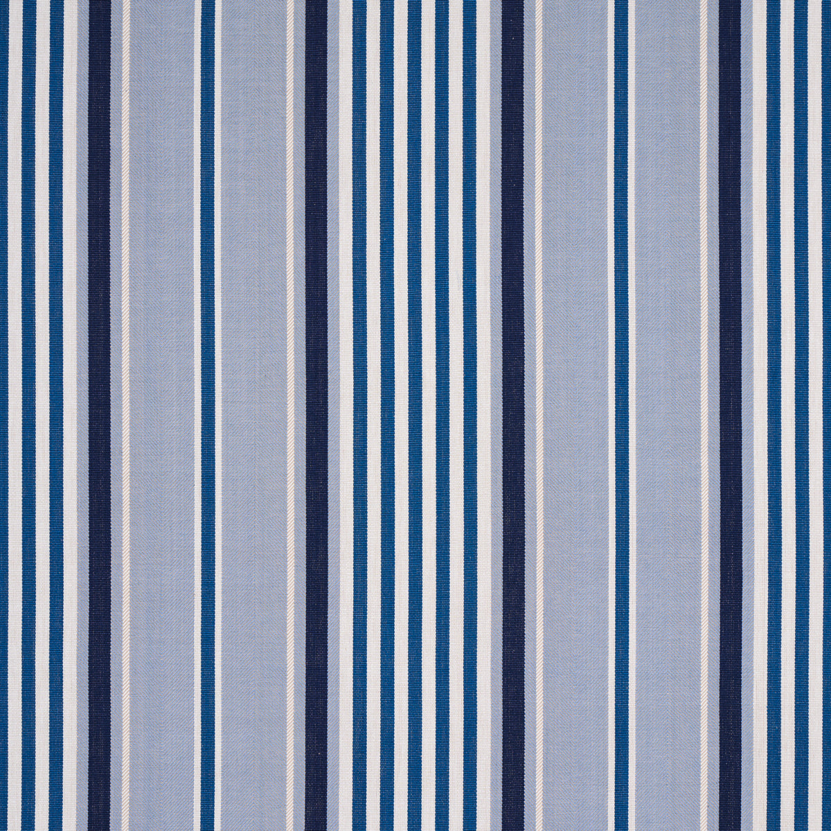 Minzer Cotton Stripe fabric in blue color - pattern number 66014 - by Schumacher in the Stripes Revisits collection