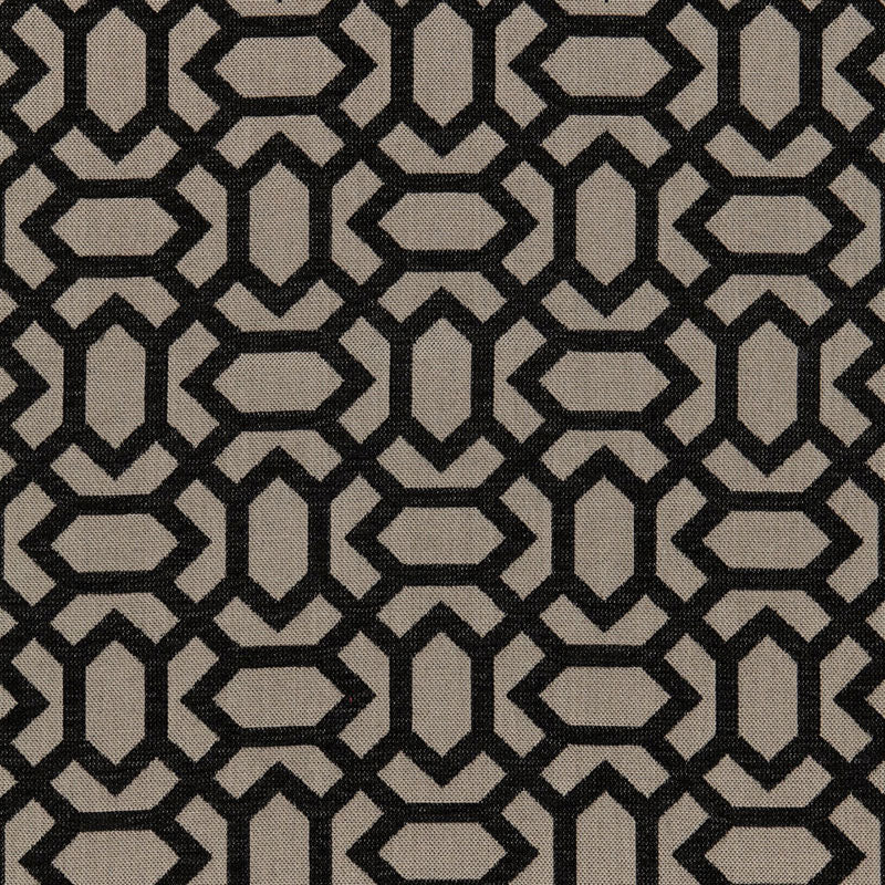 San Remo Fret fabric in jet color - pattern number 66062 - by Schumacher in the Cote D&