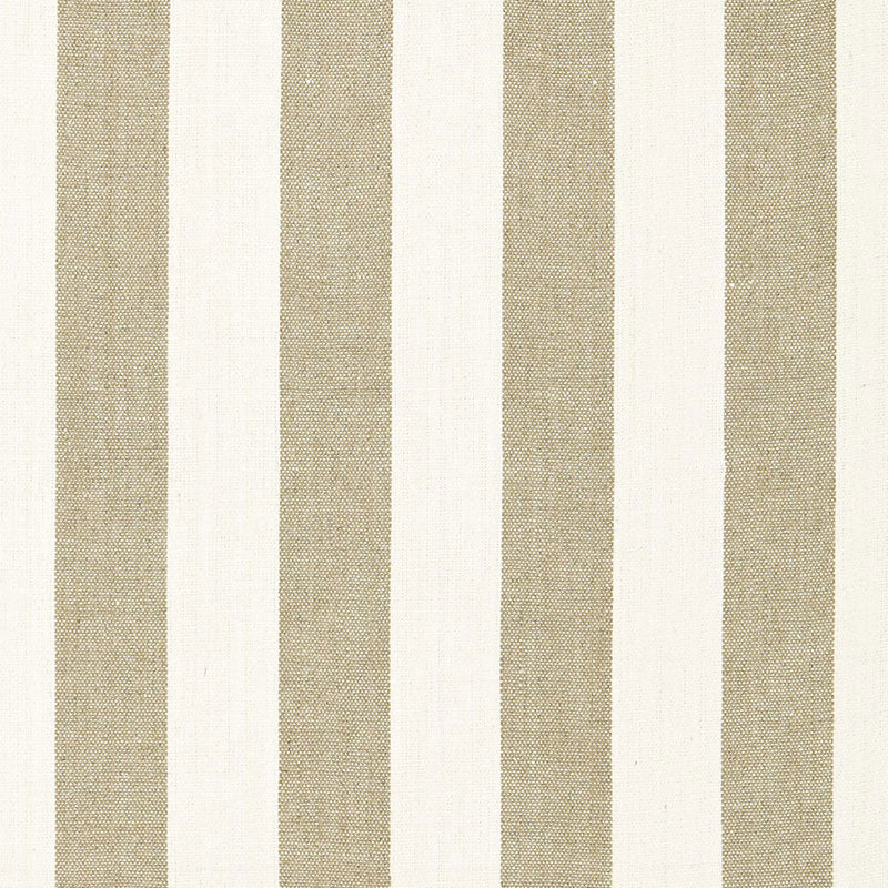 Augustin Linen Stripe fabric in linen ivory color - pattern number 66071 - by Schumacher in the Sea Island Stripe collection