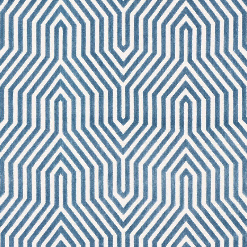 Vanderbilt Velvet fabric in marine color - pattern number 66195 - by Schumacher in the Cut & Patterned Velvets collection