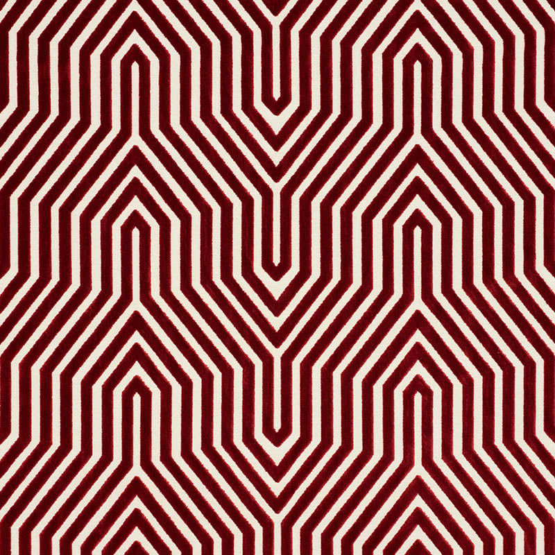 Vanderbilt Velvet fabric in garnet color - pattern number 66196 - by Schumacher in the Cut & Patterned Velvets collection