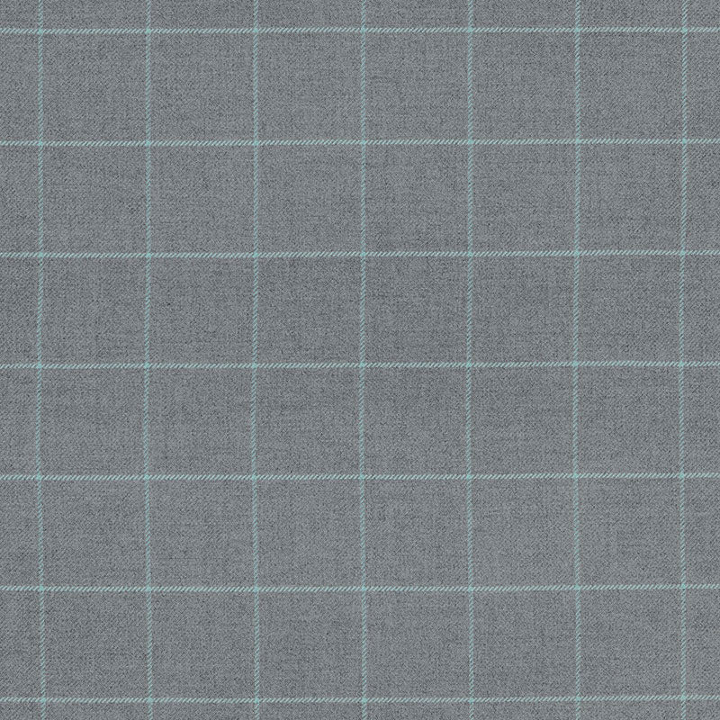 Bancroft Wool Plaid fabric in oxford grey color - pattern number 66773 - by Schumacher in the Luxe Lodge collection