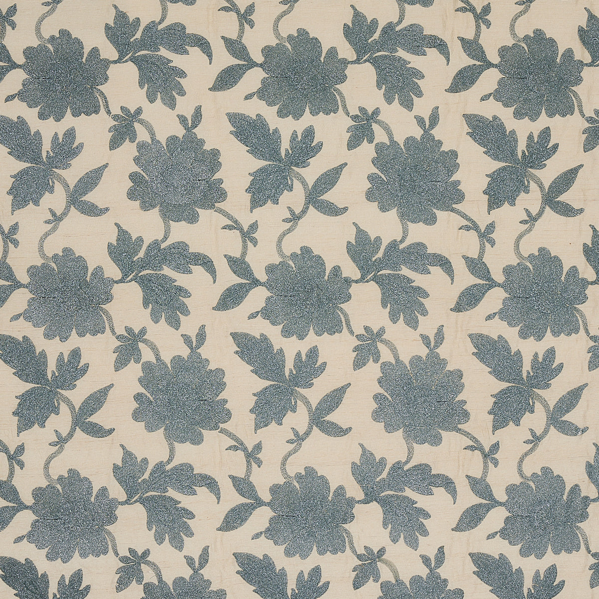 Moon Garden Embroidery fabric in blue color - pattern number 66853 - by Schumacher in the Orient Express collection