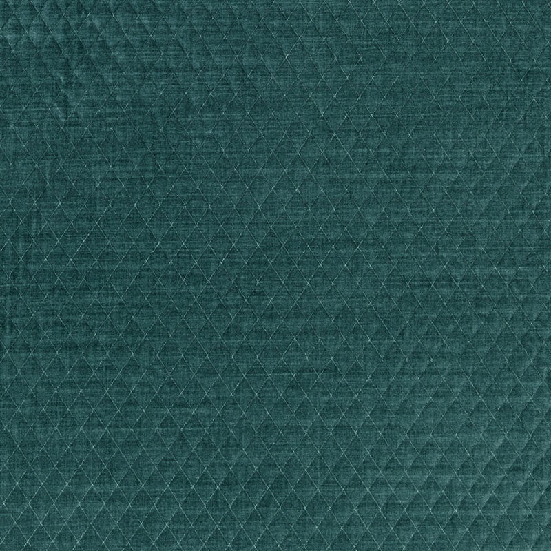 Paley Quilted Velvet fabric in peacock color - pattern number 66924 - by Schumacher in the Chroma collection
