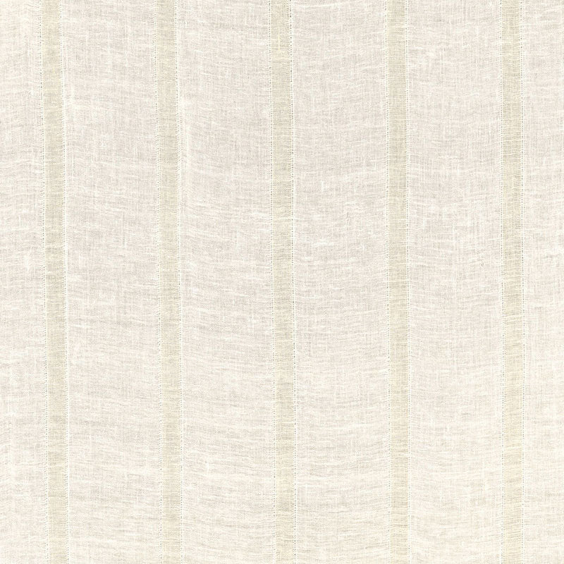 Elba Linen Stripe Sheer fabric in ivory oat color - pattern number 67610 - by Schumacher in the Essentials: Sheers & Casements collection