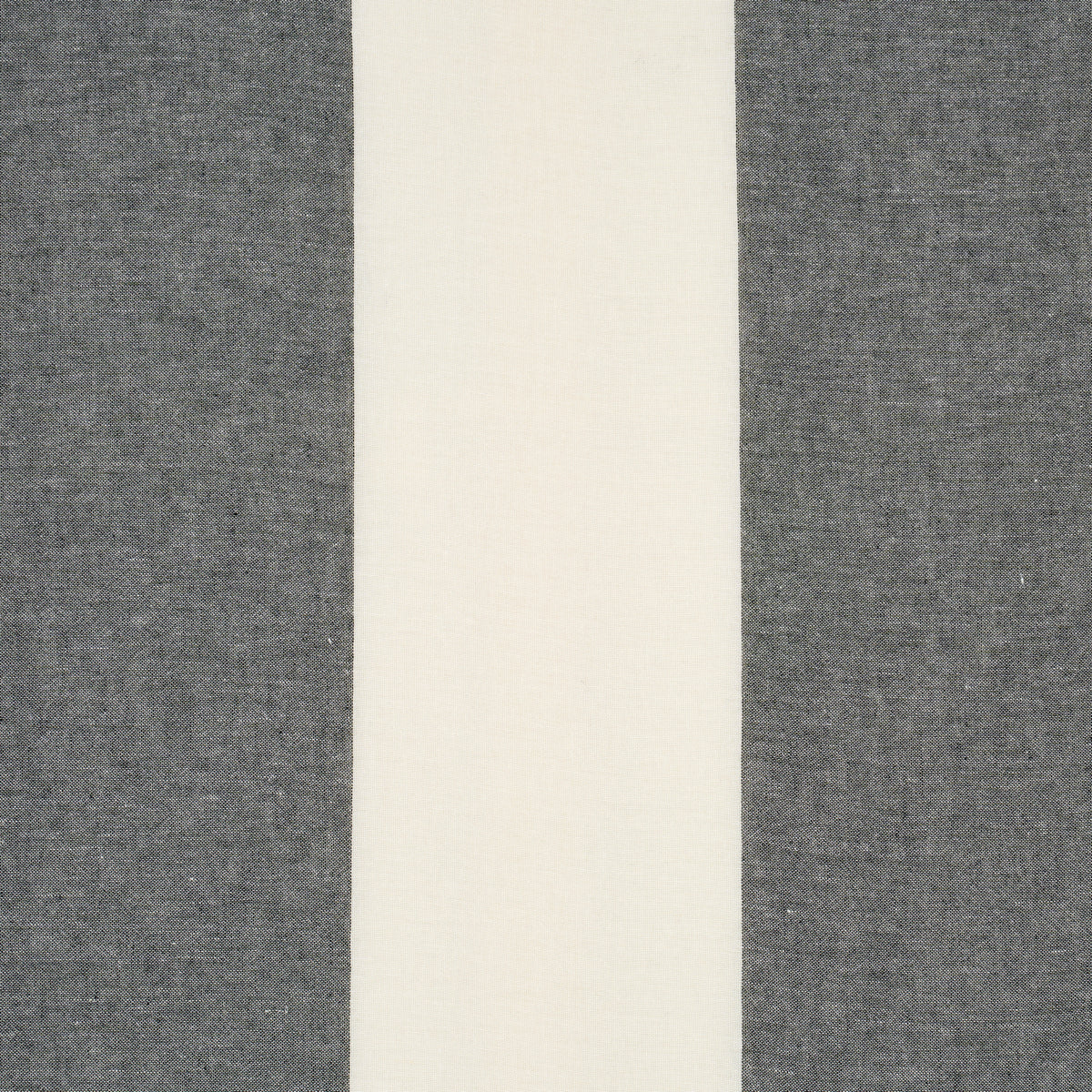 Vista Linen Stripe Casement fabric in carbon and white color - pattern number 67944 - by Schumacher in the Stripes Revisits collection