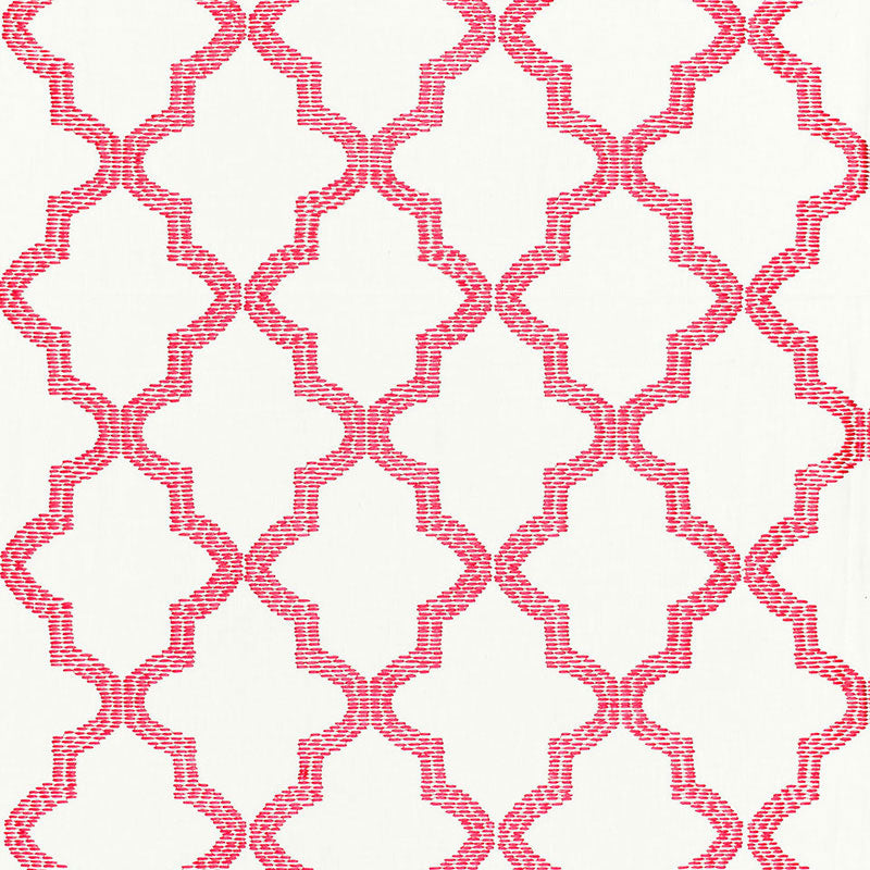 Tangier Embroidery fabric in peony color - pattern number 68340 - by Schumacher in the Chroma collection