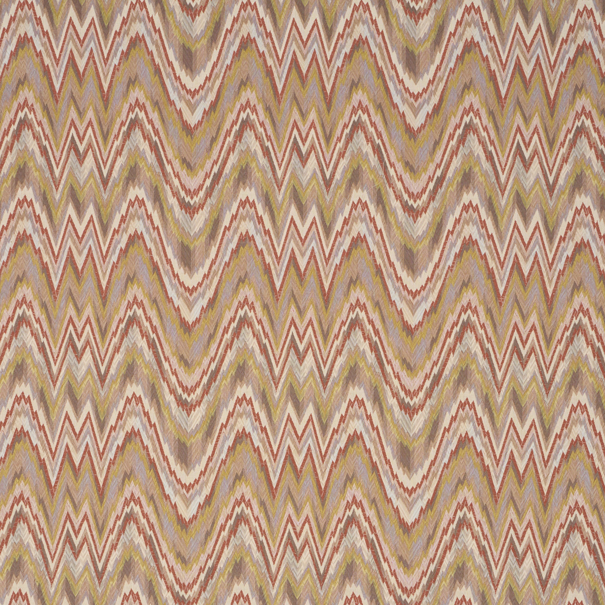 Valkyrie Flame Stitch fabric in terracotta hills color - pattern number 68943 - by Schumacher in the Atelier Paris collection