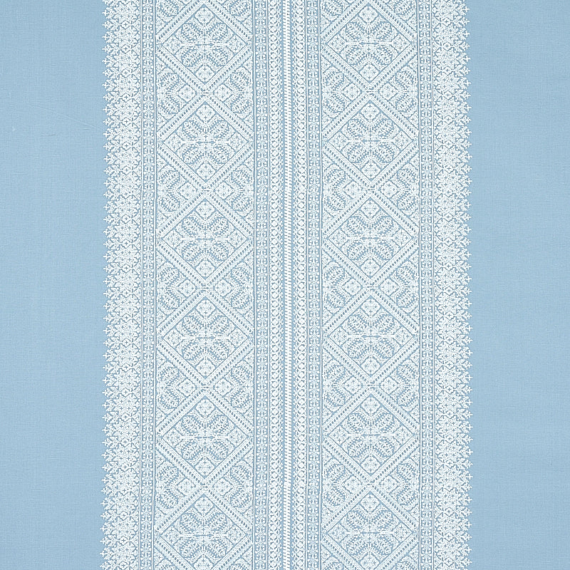 Toledo Embroidery fabric in chambray color - pattern number 69733 - by Schumacher in the Rhapsody In Blue collection