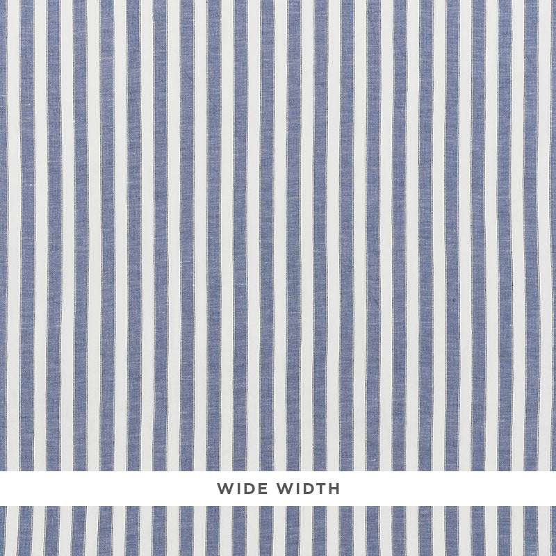 Regatta Linen Stripe Sheer fabric in chambray color - pattern number 70030 - by Schumacher in the Essentials: Sheers & Casements collection