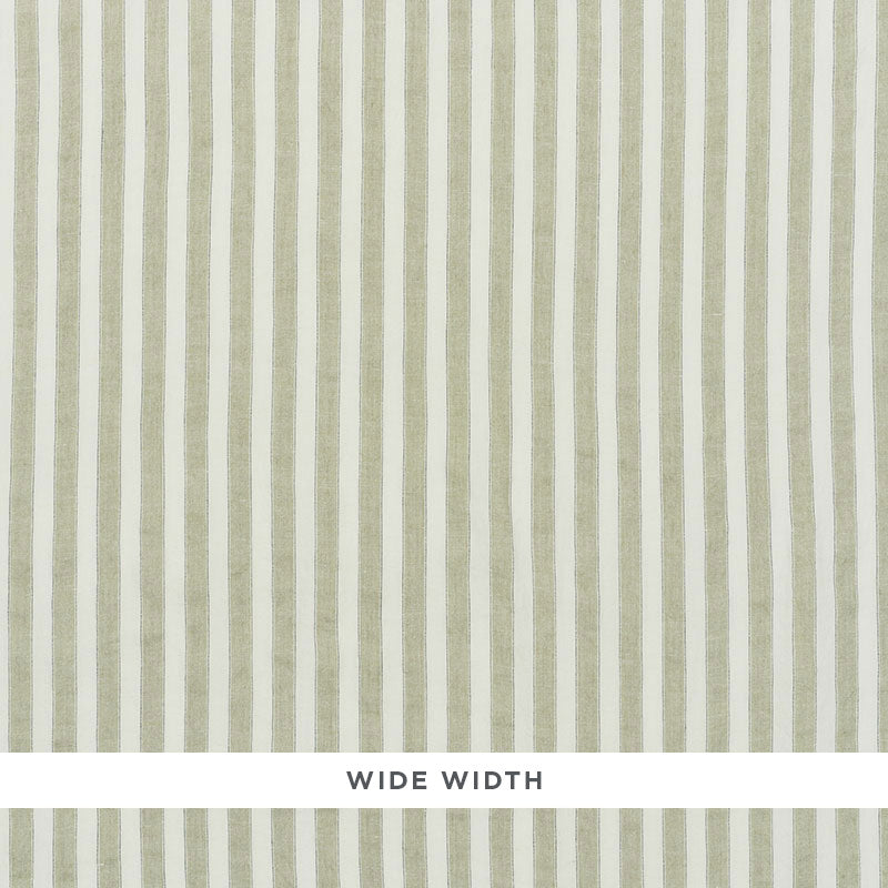 Regatta Linen Stripe Sheer fabric in sage color - pattern number 70034 - by Schumacher in the Essentials: Sheers & Casements collection