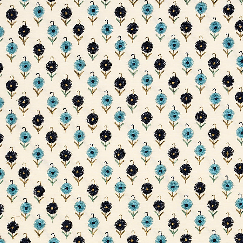 Avodica Embroidery fabric in aegean color - pattern number 70210 - by Schumacher in the Contemporary Embroideries collection