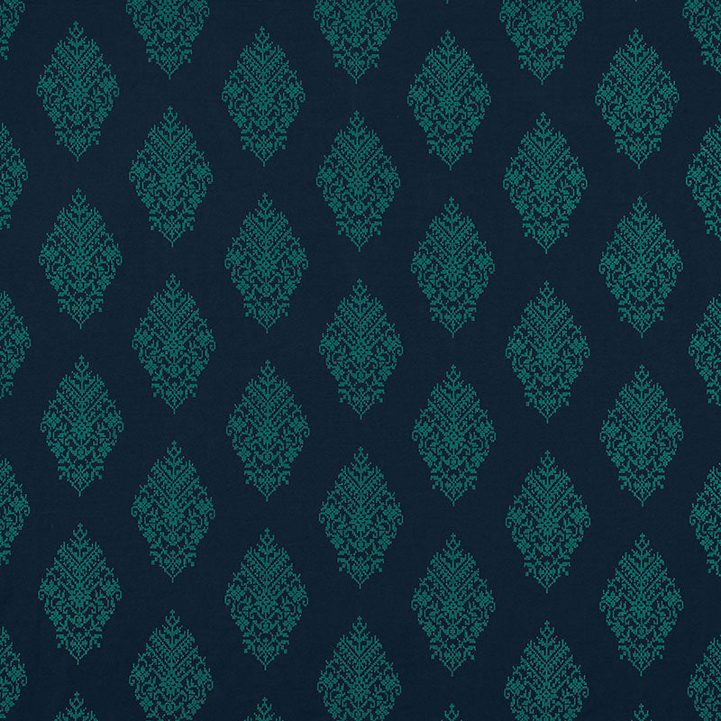 Zinda Embroidery fabric in aegean color - pattern number 70223 - by Schumacher in the Contemporary Embroideries collection