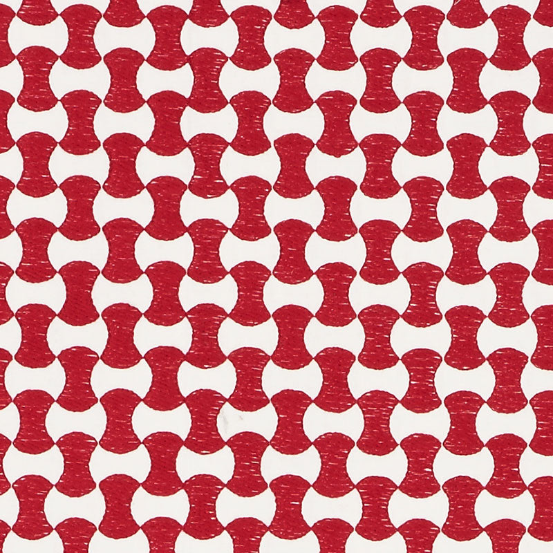 Nolita Embroidery fabric in red color - pattern number 70378 - by Schumacher in the Happy Together collection