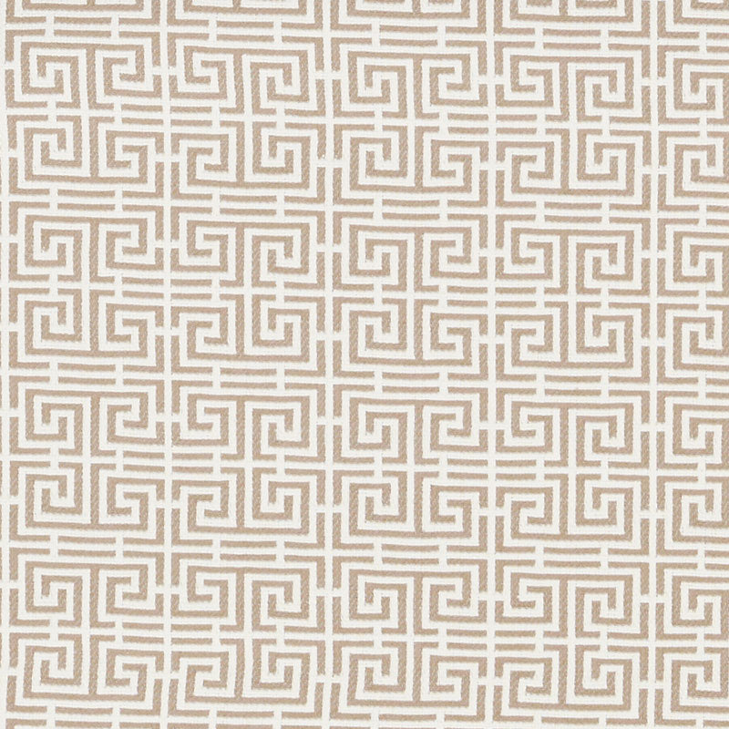 Chinois Fret fabric in natural ivory color - pattern number 70563 - by Schumacher in the Essentials: Small Scale Upholstery collection