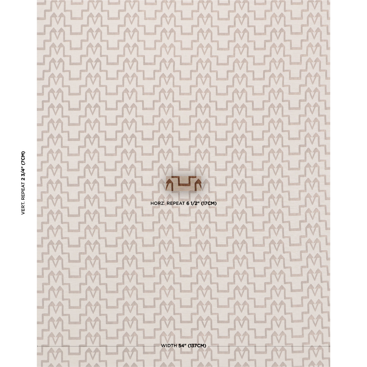 Turkish Step fabric in biscuit color - pattern number 71245 - by Schumacher in the Atelier Paris collection