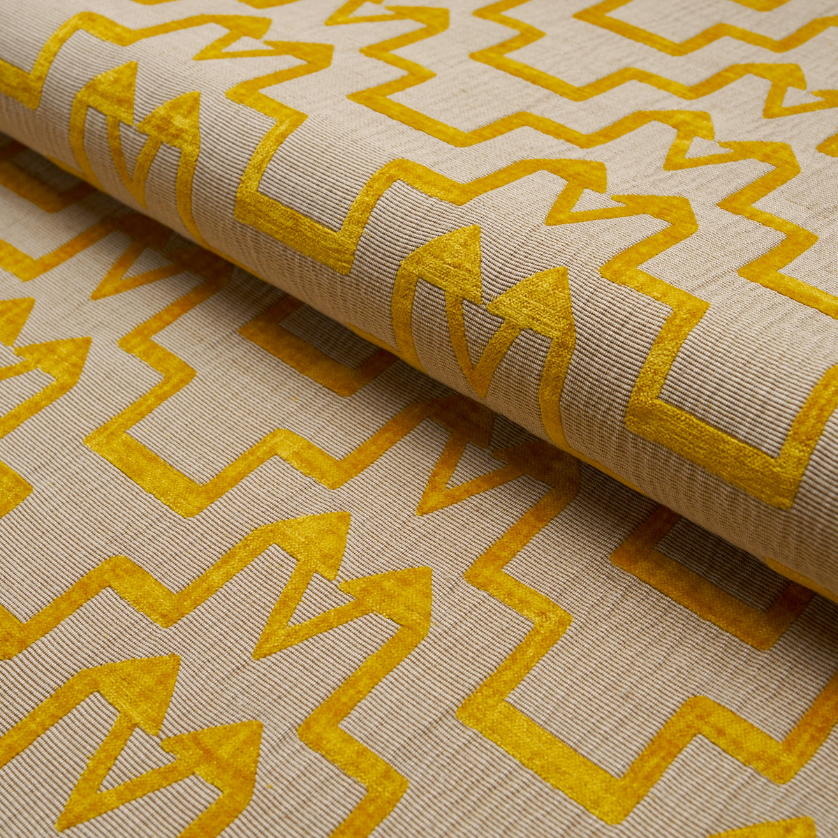 Turkish Step fabric in mimosa glow color - pattern number 71247 - by Schumacher in the Atelier Paris collection