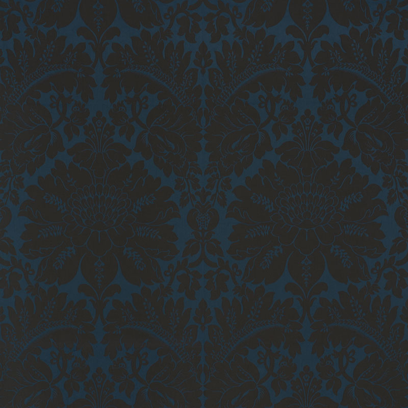 Maggiore Damasco fabric in midnight color - pattern number 71280 - by Schumacher in the Damasco collection