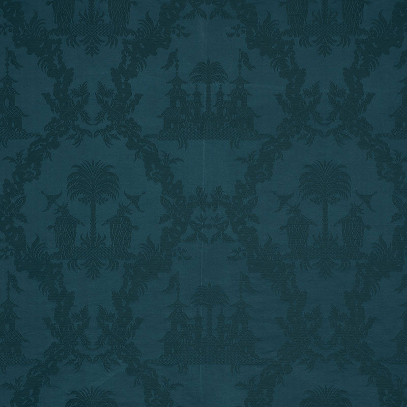 Chinoiserie Royale fabric in peacock color - pattern number 71830 - by Schumacher in the Schumacher Classics collection