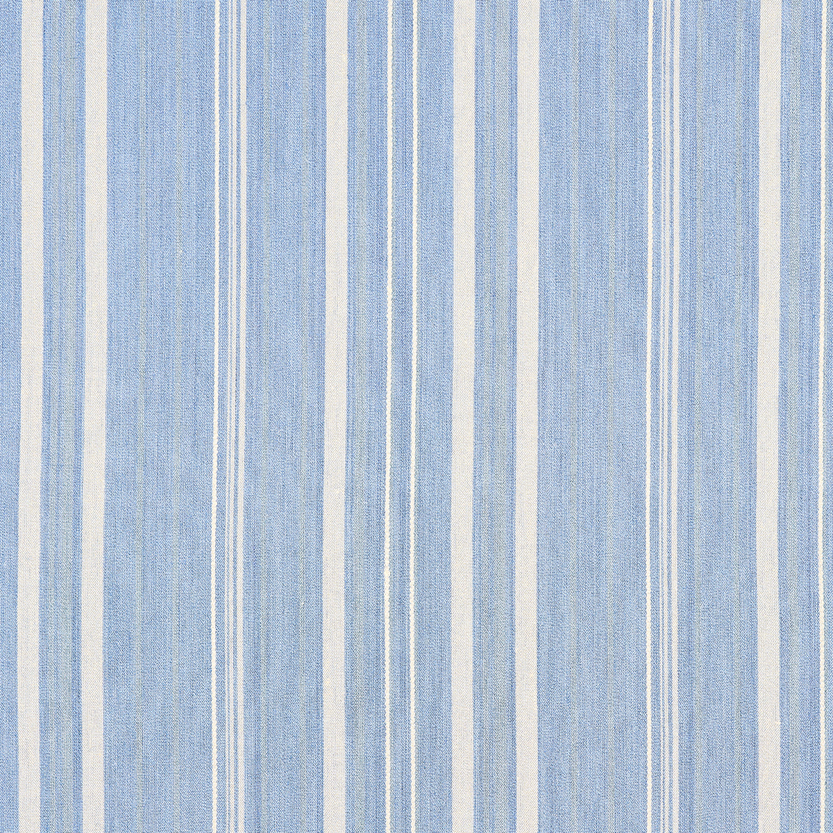 Cajamarca Stripe fabric in chambray color - pattern number 71883 - by Schumacher in the Moon River collection