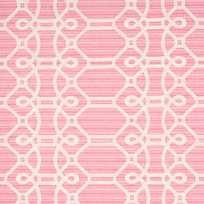 Ziz Embroidery fabric in pink color - pattern number 71935 - by Schumacher in the Happy Together collection