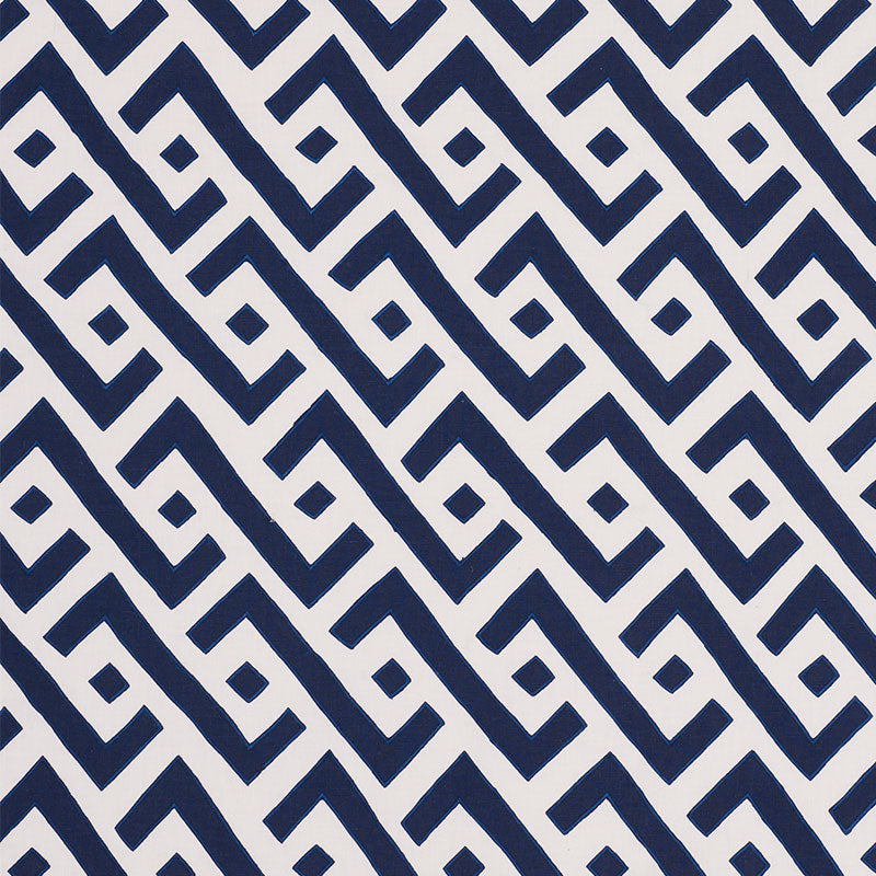 Safari Applique fabric in blue color - pattern number 72040 - by Schumacher in the Miles Redd collection