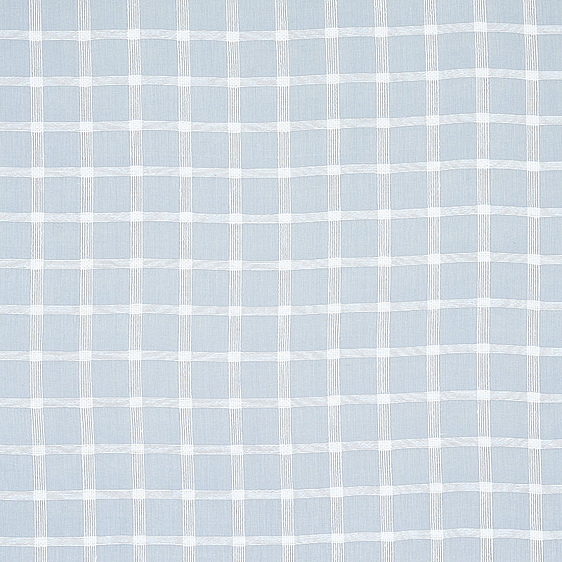 Pauline Check Casement fabric in chambray color - pattern number 72074 - by Schumacher in the Rhapsody In Blue collection