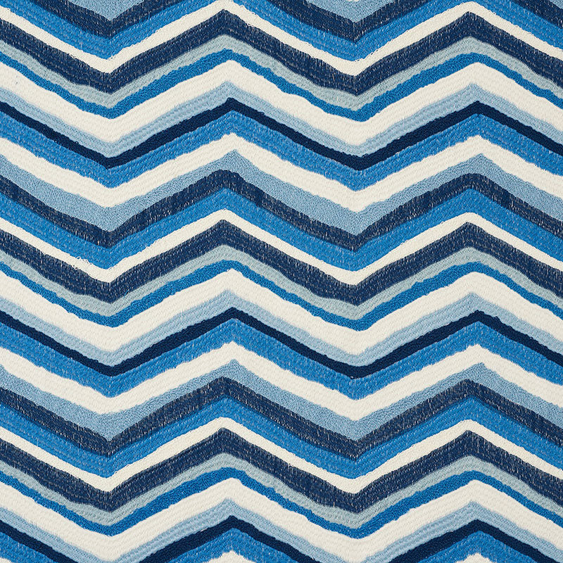 Shasta Embroidery fabric in blue color - pattern number 72471 - by Schumacher in the Open Sky collection