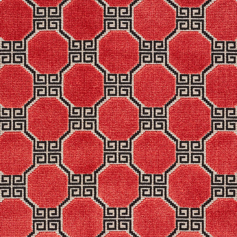 Octavia Velvet fabric in ruby color - pattern number 72796 - by Schumacher in the Cut & Patterned Velvets collection