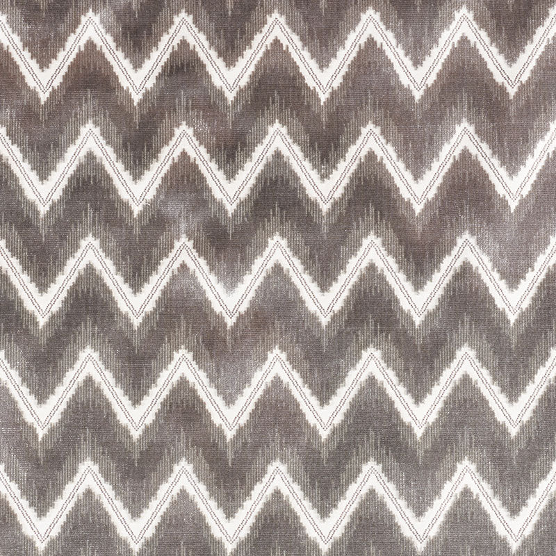 Chevron Velvet fabric in grey color - pattern number 72841 - by Schumacher in the Cut & Patterned Velvets collection