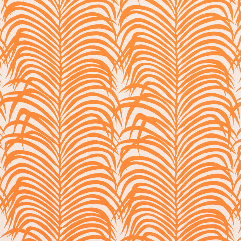 Zebra Palm Indoor Outdoor fabric in orange color - pattern number 73172 - by Schumacher in the Indoor/Outdoor II: Prints & Wovens collection