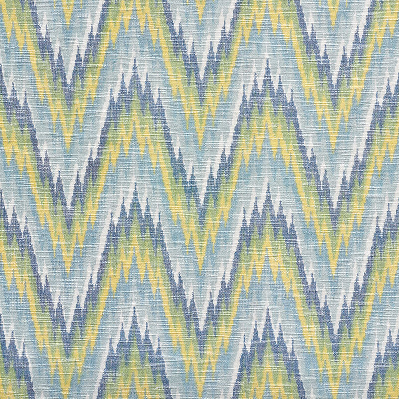Ibiza Flamestitch fabric in pool color - pattern number 73460 - by Schumacher in the Happy Together collection