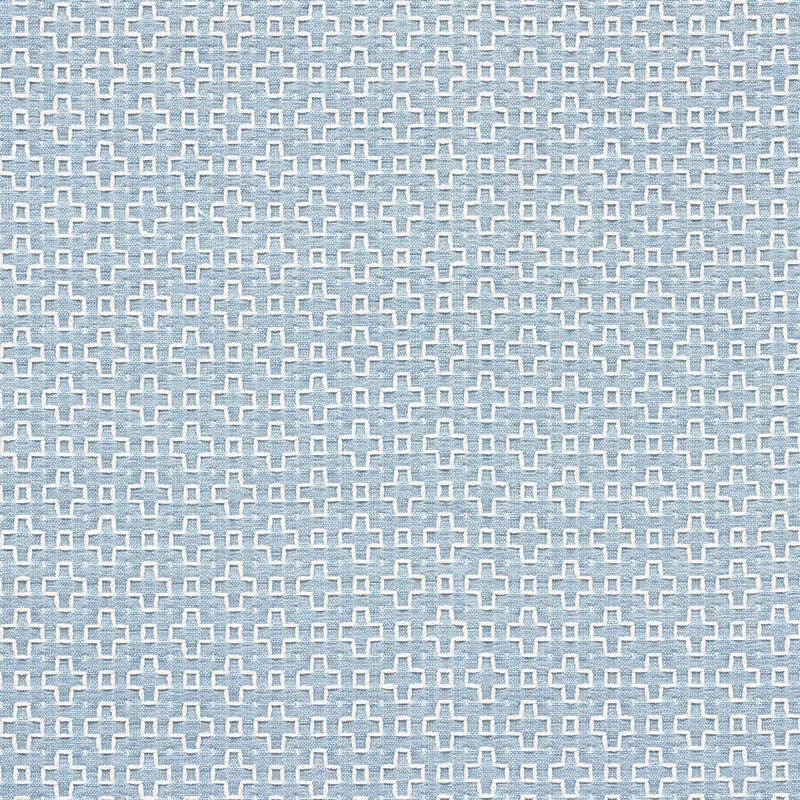 Scout Embroidery fabric in sky color - pattern number 73563 - by Schumacher in the Happy Together collection